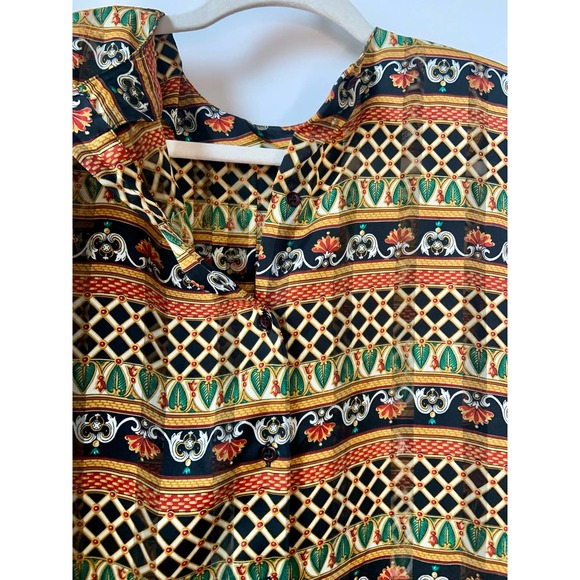 POET by Nicola Vintage Patterned Blouse Top Size 10 - Picture 4 of 8